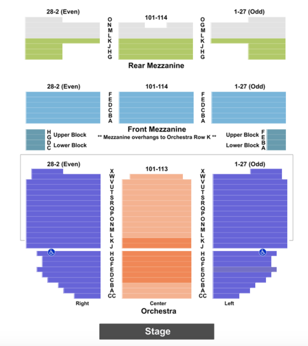 Forrest Theater Seating Chart Hamilton