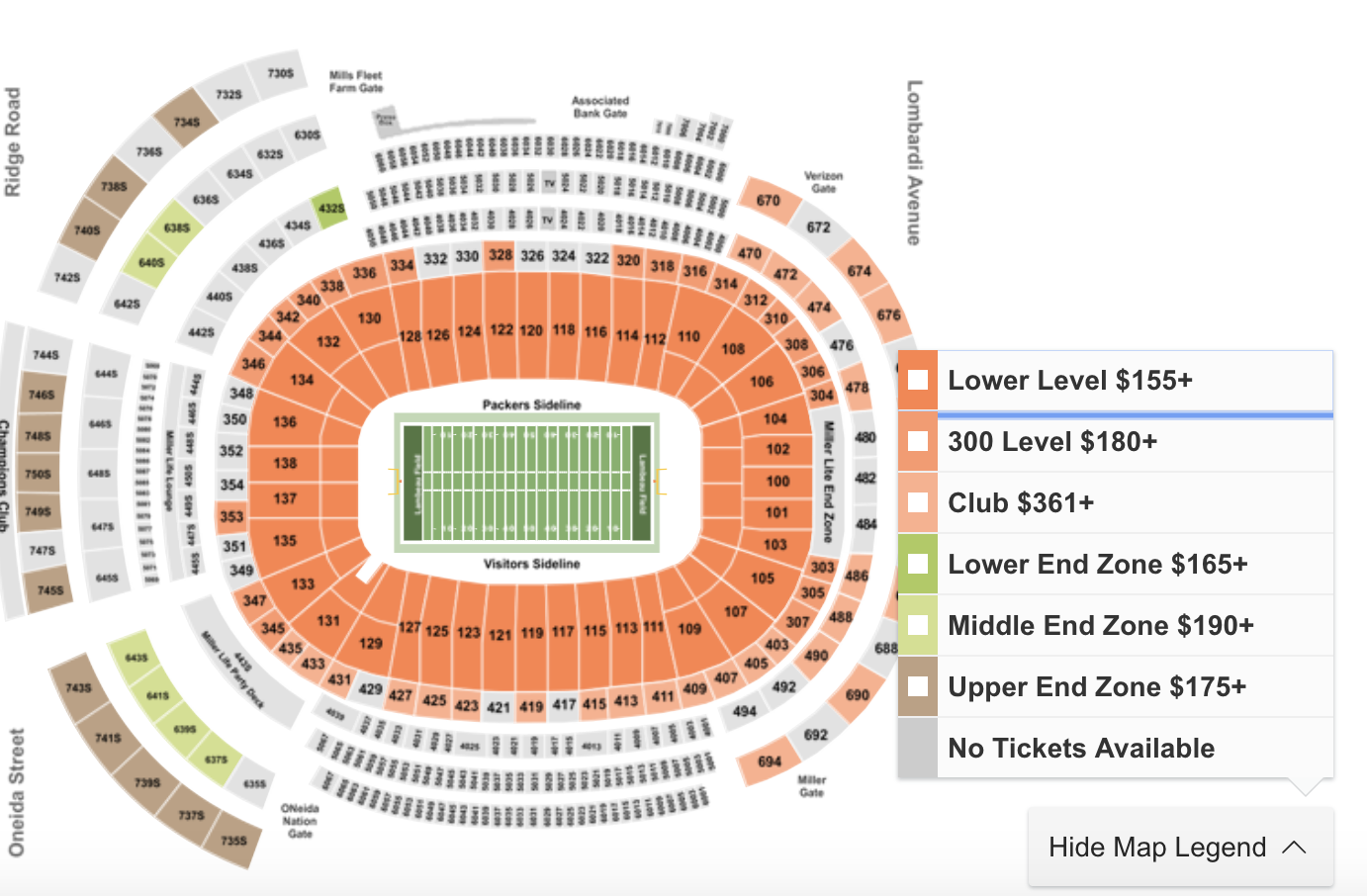 epic center green bay seating chart