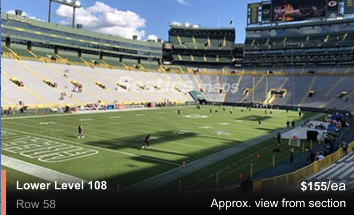 Section 108 at Lambeau Field 