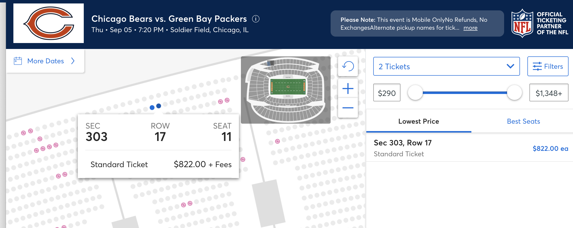 green bay packers chicago bears tickets