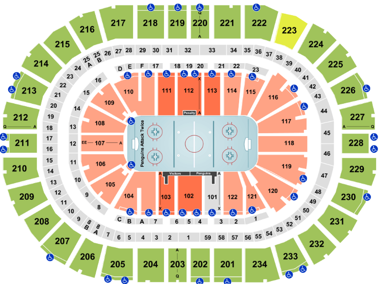 Penguins Hockey Seating Chart