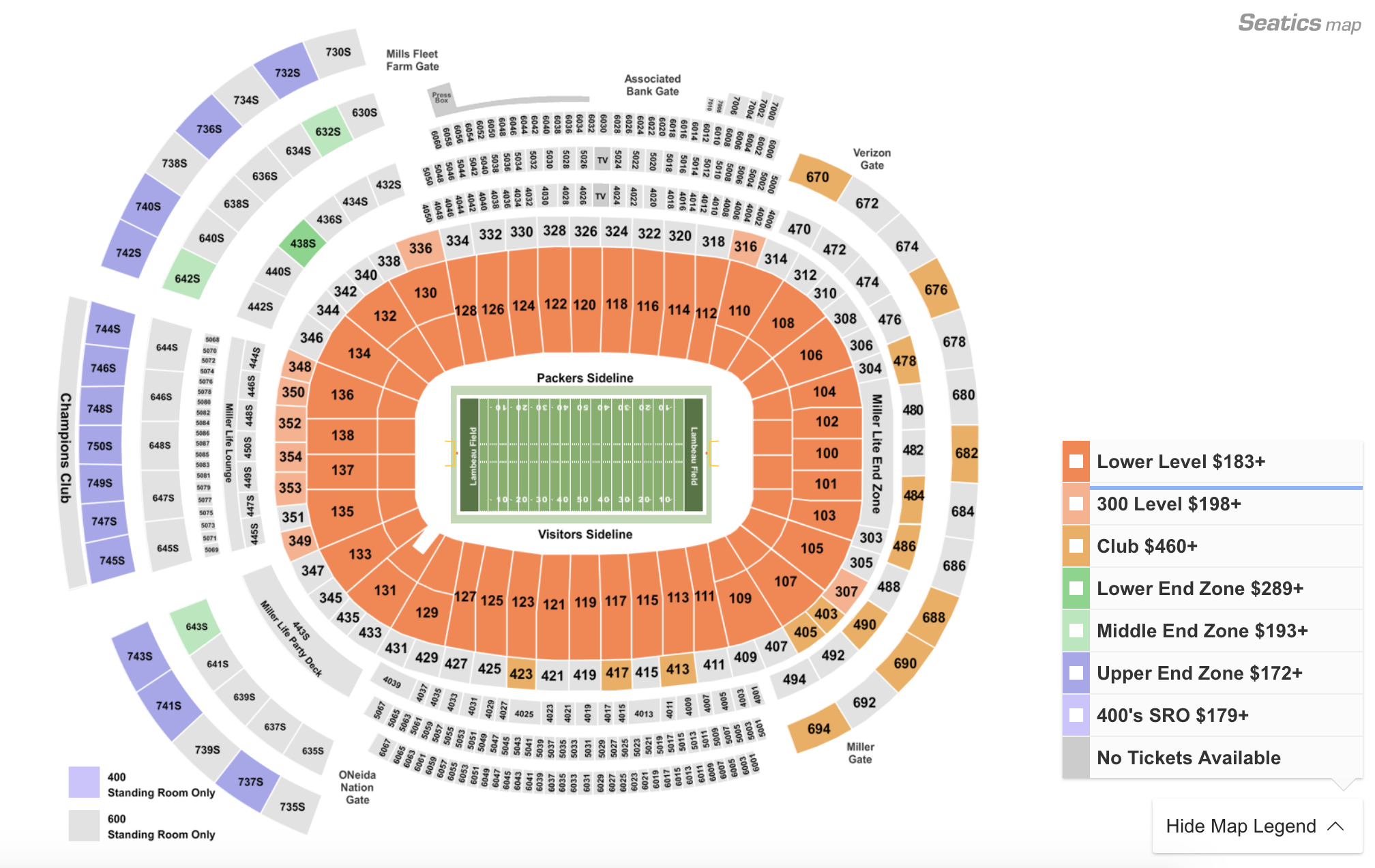 packer ticket prices