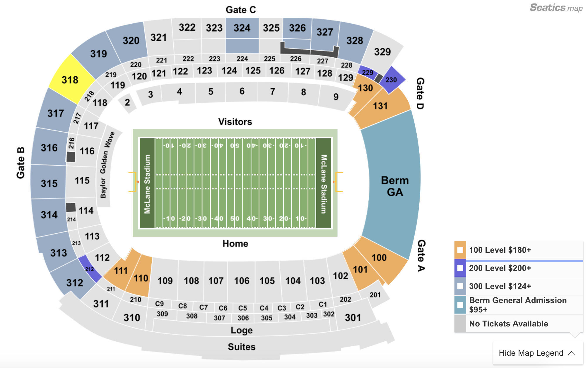 mclane stadium seating