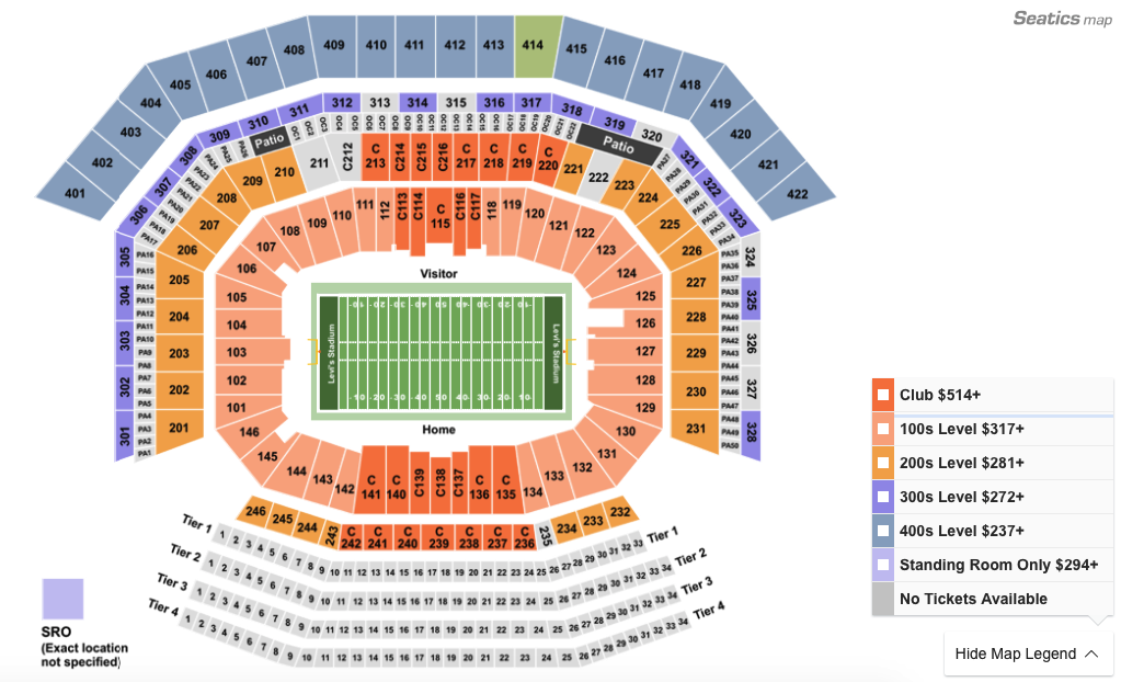 Levi Stadium Seating Chart