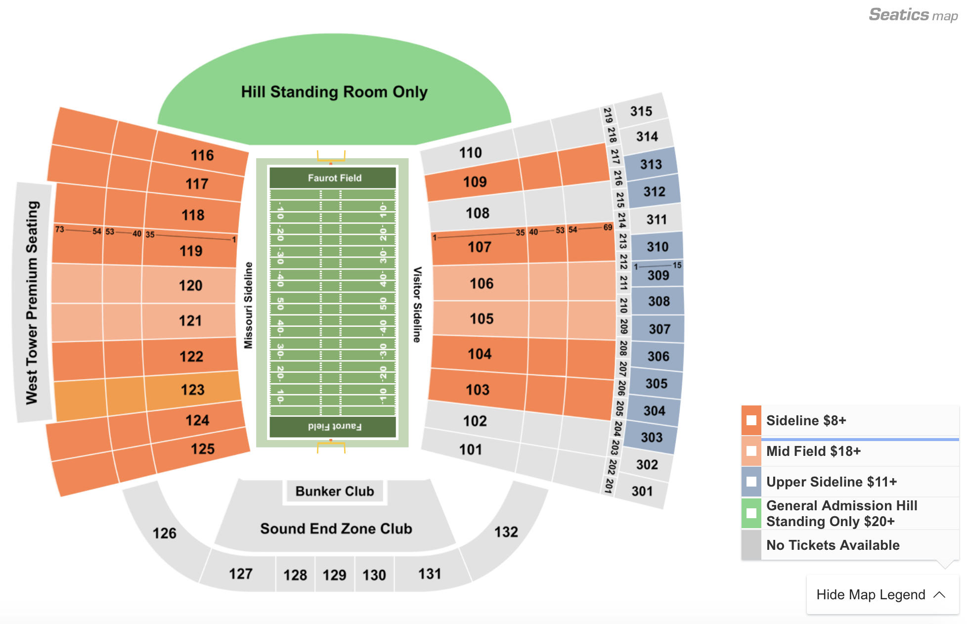 Bryant Denny Stadium Section Hh Home Of Alabama Crimson Tide