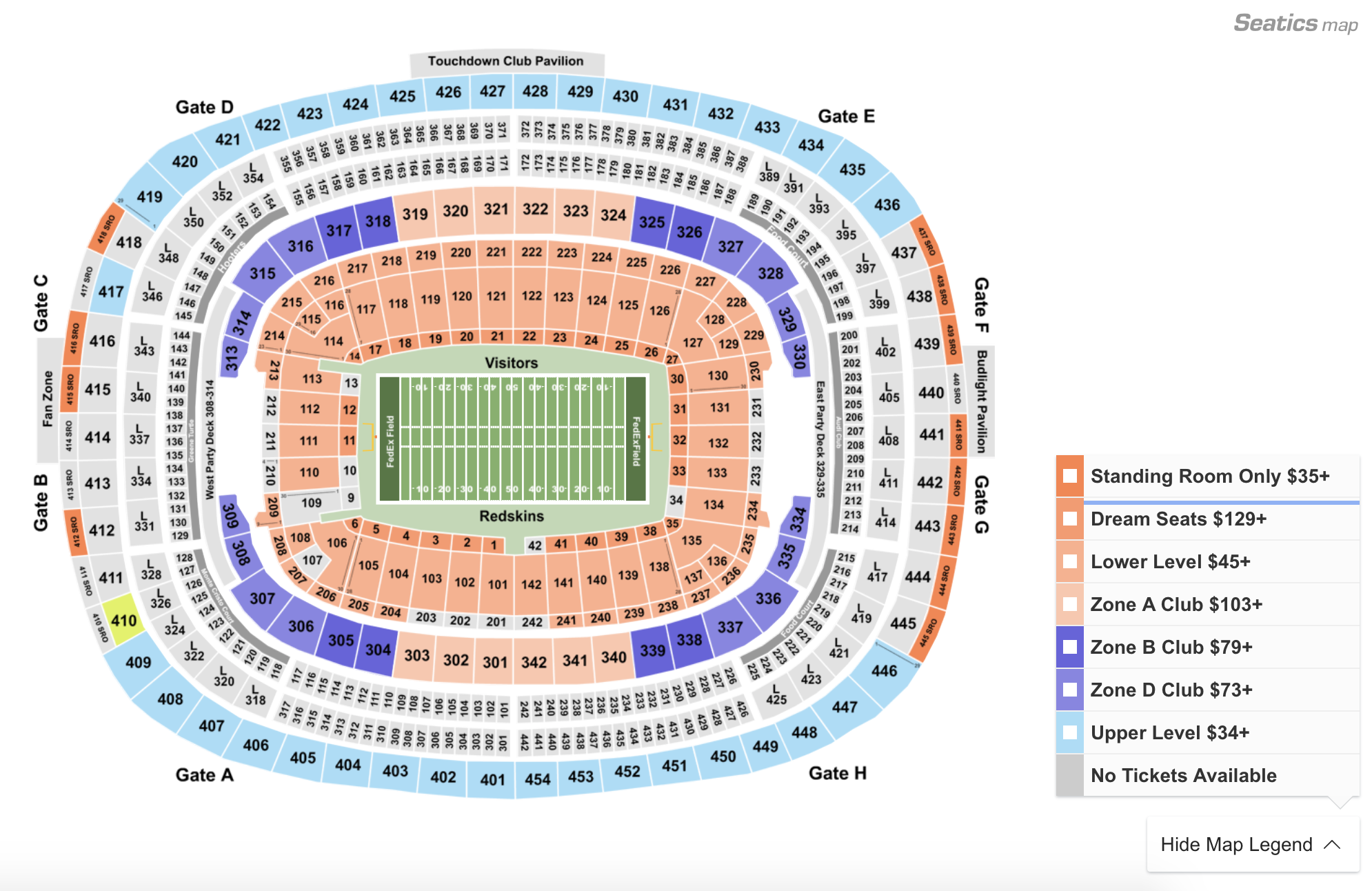 Giants Stadium Football Seating Chart