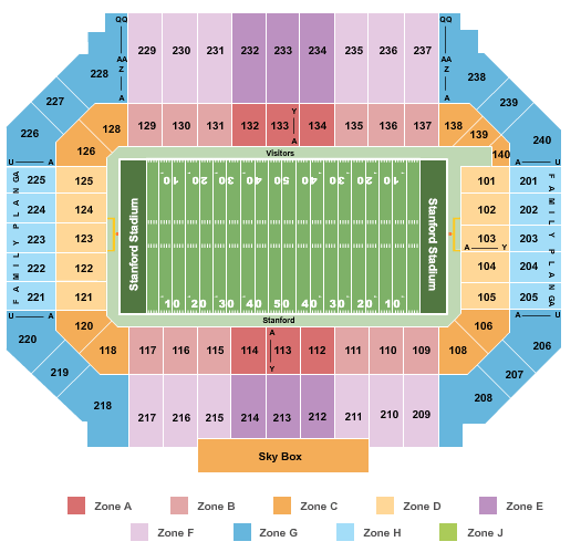 Stanford Stadium Seating Chart Rows Seats And Club