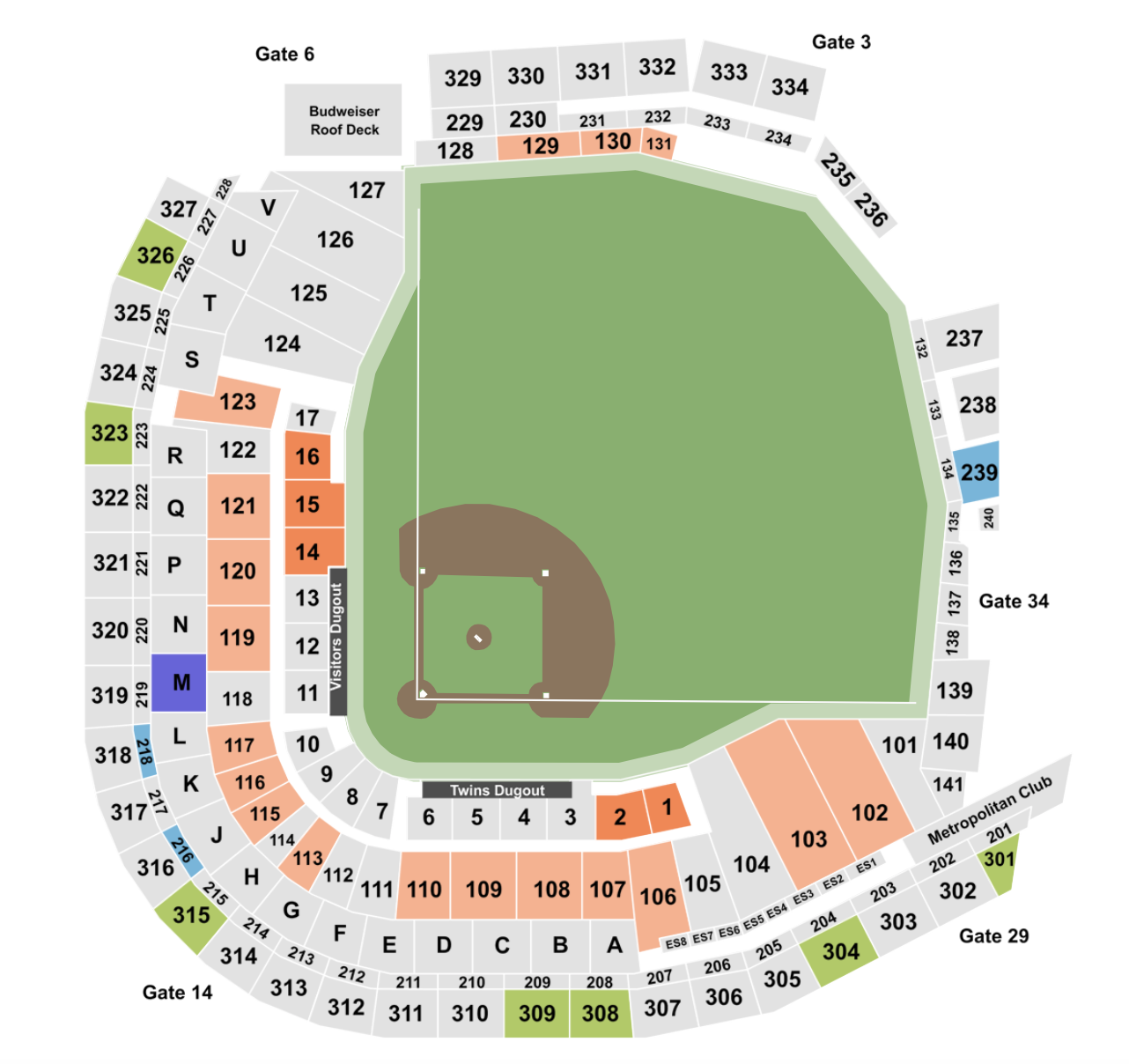 Minnesota Twins Target Field Seating Chart | Brokeasshome.com