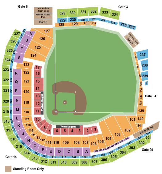 Target Field Seating Chart Rows
