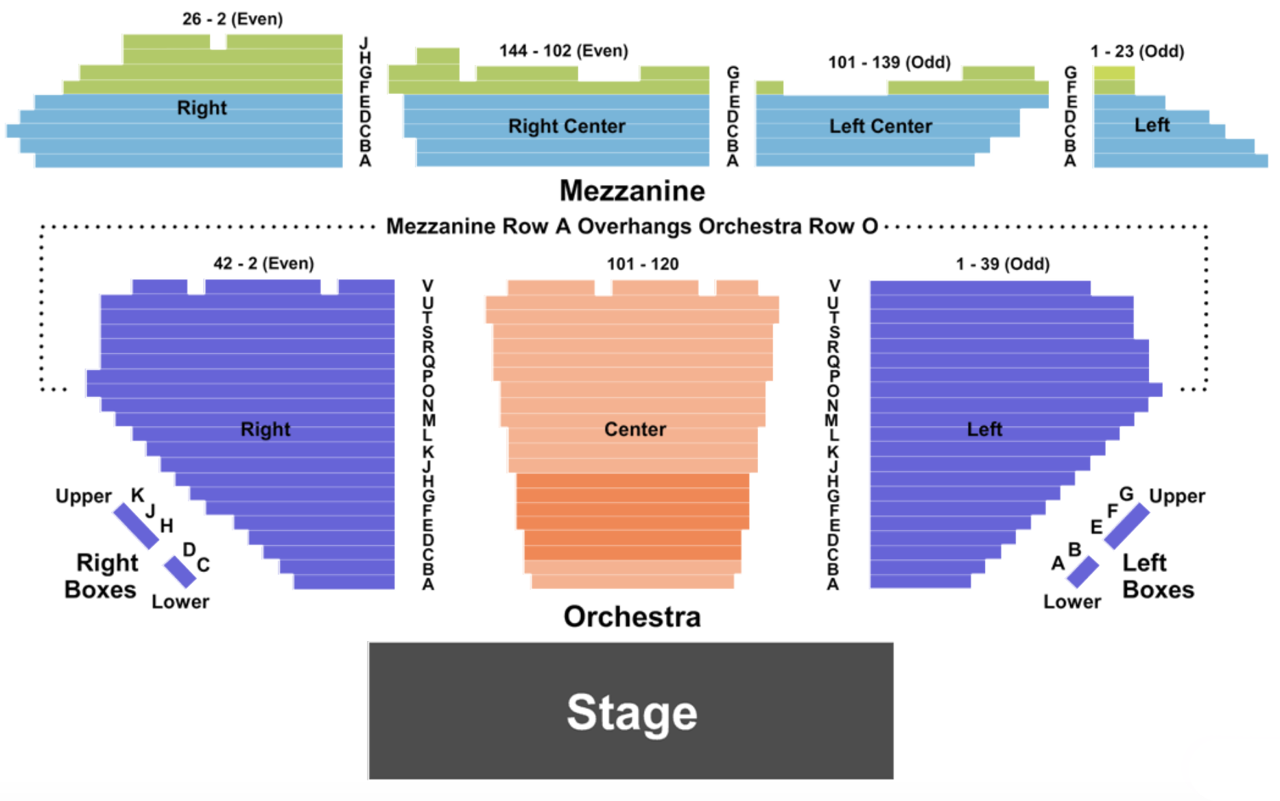 National Theater Seating Chart With Seat Numbers