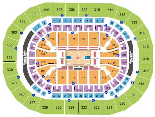 Chesapeake Energy Arena Seating Chart + Rows, Seats and Club ...
