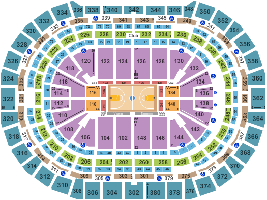 Pepsi Center Seating Chart With Rows And Seat Numbers